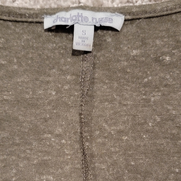 Semi-sheer olive henley - Picture 3 of 3